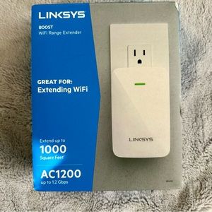Linksys‎ Boost WiFi Range Extender AC1200 up to 1.2Gbps White NIB!